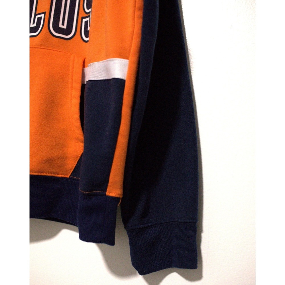 NFL Team Apparel Denver Broncos Hoodie Mens Large Orange Navy Blue Colorblock - Picture 6 of 8